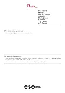 Psychologie générale - compte-rendu ; n°2 ; vol.84, pg 297-309