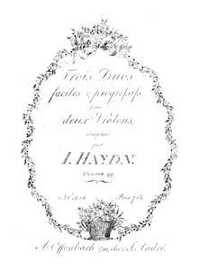 Partition parties complètes, 3 duos, Op.99, Haydn, Joseph