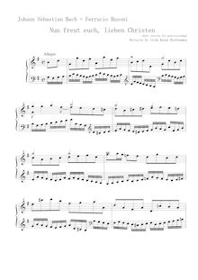 Partition , Nun Freut euch, lieben Christen - short & swap version pour pratique, 10 choral préludes