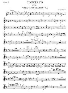 Partition hautbois 2, Piano Concerto en D, Haydn, Joseph