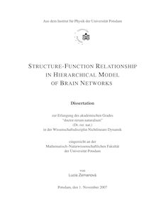 Structure-function relationship in hierarchical model of brain networks [Elektronische Ressource] / von Lucia Zemanová