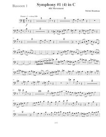 Partition basson 1, Symphony No.1, C major, Rondeau, Michel par Michel Rondeau