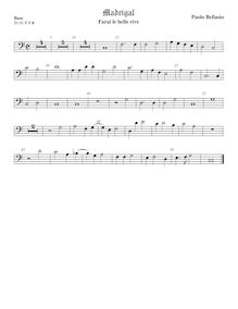 Partition viole de basse, madrigaux pour 5 voix, Bellasio, Paolo par Paolo Bellasio