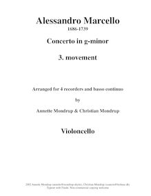 Partition , Allegro moderato - Basso continuo, hautbois Concerto par Alessandro Marcello