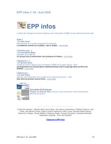 EPP infos n° 34 - Avril 2009