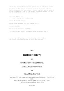 The Bobbin Boy - or,  How Nat Got His learning