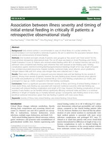 Association between illness severity and timing of initial enteral feeding in critically ill patients: a retrospective observational study