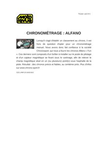 CHRONOMÉTRAGE : ALFANO
