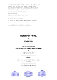 The History of Rome, Books 01 to 08