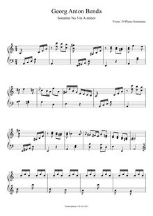 Partition Allegro, 34 Piano sonatines, Benda, Georg