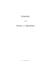 Partition compléte, Concerto pour violon et orchestre