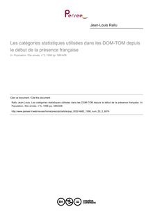 Les catégories statistiques utilisées dans les DOM-TOM depuis le début de la présence française - article ; n°3 ; vol.53, pg 589-608