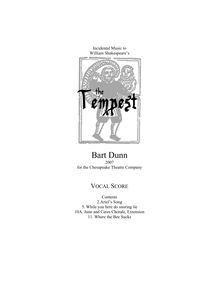 Partition Vocal Score, pour Tempest, Dunn, Bart