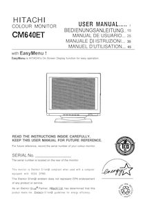 Notice Moniteurs Hitachi  CM640ET
