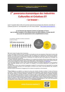 Teaser panorama économique des Industries Créatives et Culturelles