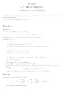 INSEEC 2002 concours Maths 1