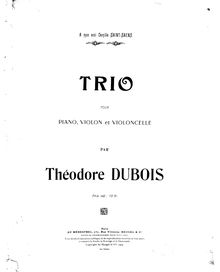 Partition de piano, Piano Trio en C Minor, Dubois, Théodore