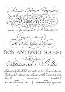 Partition Solo partition de violon, Complete Orchestral parties, Adagio e Polacca Variata pour violon et orchestre