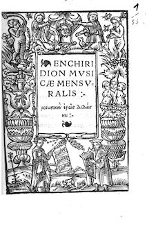 Partition Complete Book, Enchiridion musicae mensuralis, Rhau, Georg