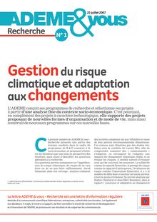 Gestion du risque climatique et adaptation aux changements.