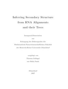 Inferring secondary structure from RNA alignment und their trees [Elektronische Ressource] / vorgelegt von Thomas Schlegel