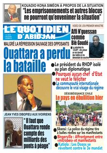 Le Quotidien d’Abidjan n°2965 - du mardi 10 novembre 2020