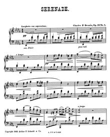 Partition , Serenade, 3 Morceaux, Op.10, Dennée, Charles