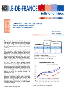 L emploi salarié en Ile-de-France dans le secteur concurrentiel à la fin du 4e trimestre 2007