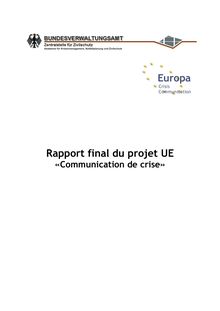 La communication de crise - Rapport final du projet UE