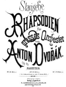 Partition No.2 en G minor, Slavonic Rhapsodies, Slovanské rapsodie