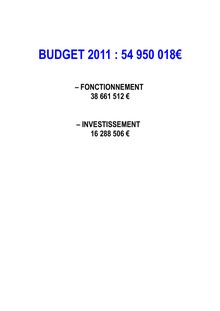 Budget 2011 de la Ville de Gardanne