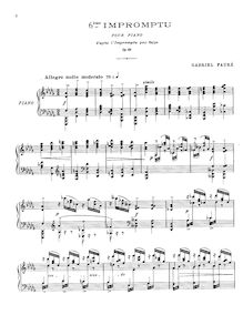 Partition complète (Op.86bis), Impromptu No.6 Op.86, Fauré, Gabriel