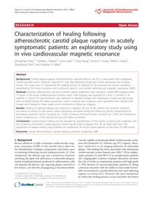Characterization of healing following atherosclerotic carotid plaque rupture in acutely symptomatic patients: an exploratory study using in vivo cardiovascular magnetic resonance