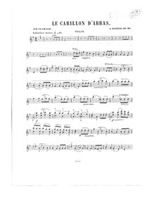 Partition de violon, Le carillon d Arras, Bazzini, Antonio