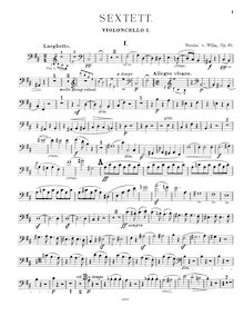 Partition violoncelle 1, corde Sextet, Wilm, Nicolai von