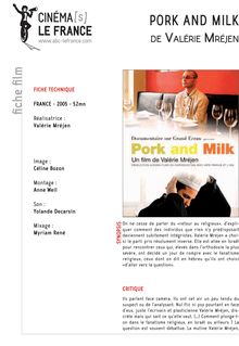 Pork and milk de Mréjen Valérie