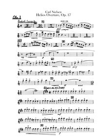 Partition hautbois 1, 2, Helios Overture, Op.17, Nielsen, Carl