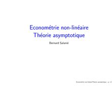 Econométrie non-linéaire Théorie asymptotique