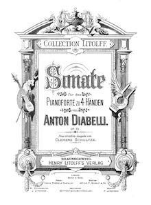 Partition complète, Sonata pour Piano 4-mains, Op.73, F Major, Diabelli, Anton