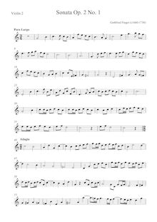 Partition violon 2, Six sonates of Two parties pour Two flûtes, Finger, Godfrey