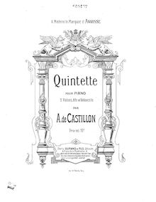 Partition violon 1 , partie, Piano quintette, Op.1, Castillon - Piano Quintet Op.1 in E-flat major for Piano, 2 Violins, Viola, and Cello