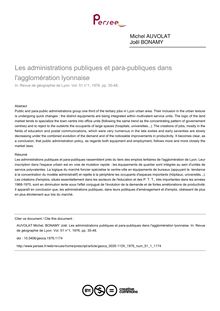 Les administrations publiques et para-publiques dans l'agglomération lyonnaise - article ; n°1 ; vol.51, pg 35-48