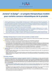 Jevtana® et Zytiga®  un progrès thérapeutique modéré pour certains cancers métastatiques de la prostate - Fiche BUM - BUM Jevtana-Zytiga