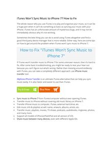 iTunes Won’t Sync Music to iPhone 7? How to Fix