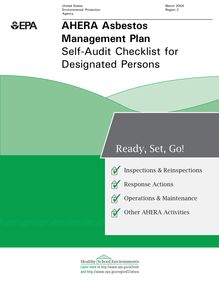 AHERA Asbestos Management Plan  Self Audit Checklist for Designated  Persons