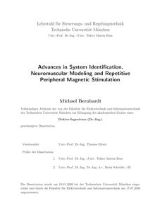 Advances in system identification, neuromuscular modeling and repetitive peripheral magnetic stimulation [Elektronische Ressource] / Michael Bernhardt