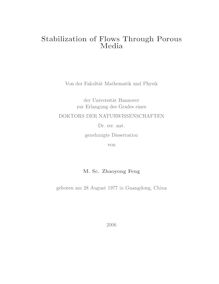 Stabilization of flows through porous media [Elektronische Ressource] / von Zhaoyong Feng