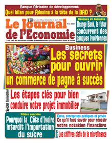 Journal de l’Economie n°559 - Du Lundi 09 au Dimanche 15 Mars 2020