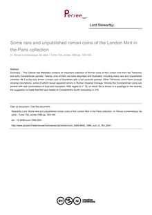 Some rare and unpublished roman coins of the London Mint in the Paris collection - article ; n°154 ; vol.6, pg 183-193