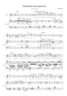 Partition , Ich fürcht nit Gespenster, 5 chansons nach Texten von Gottfried Keller, Op.29